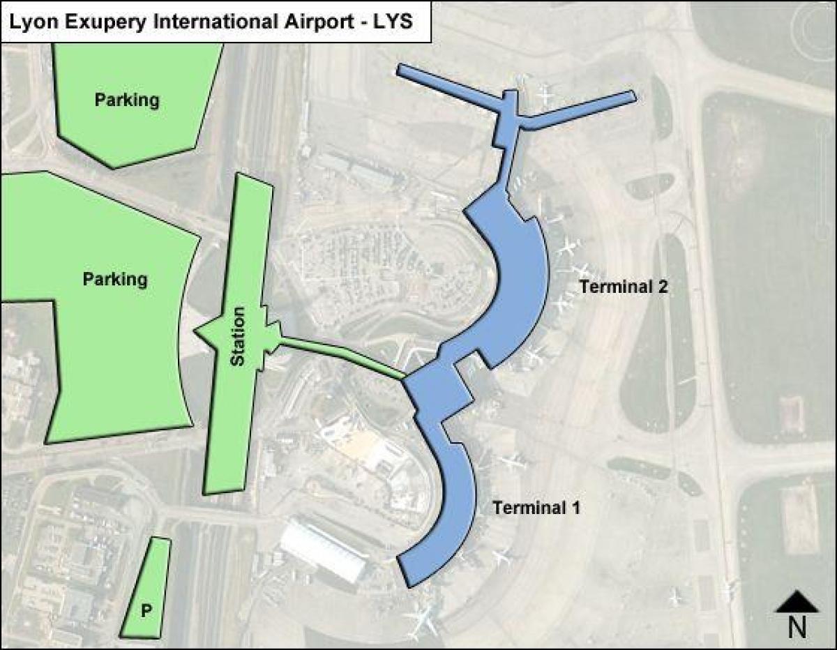 Mapa ng Lyon airport terminal