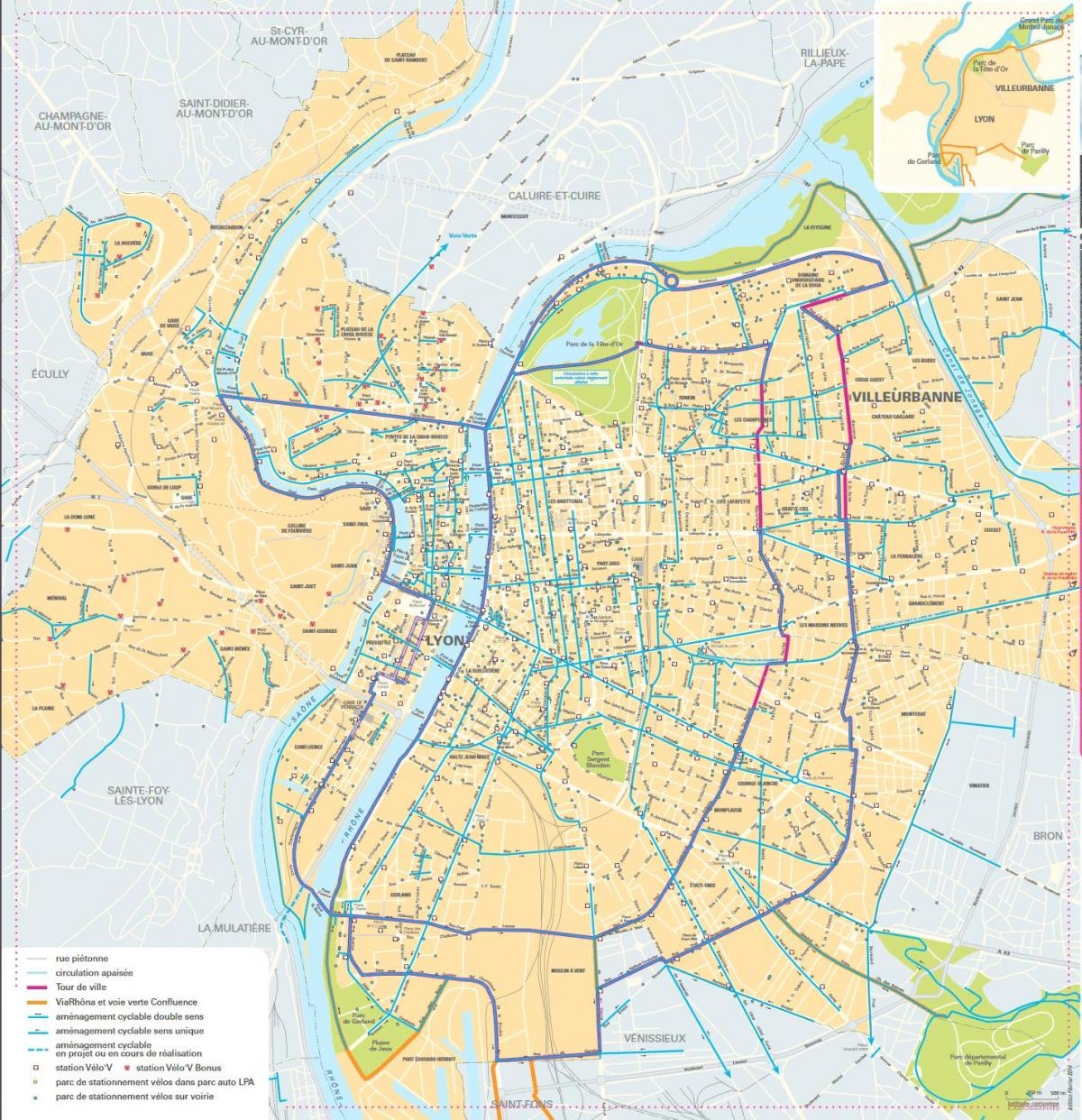 mapa ng Lyon bike
