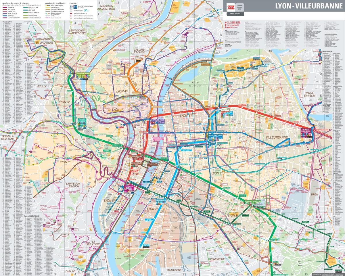Lyon sa france bus mapa