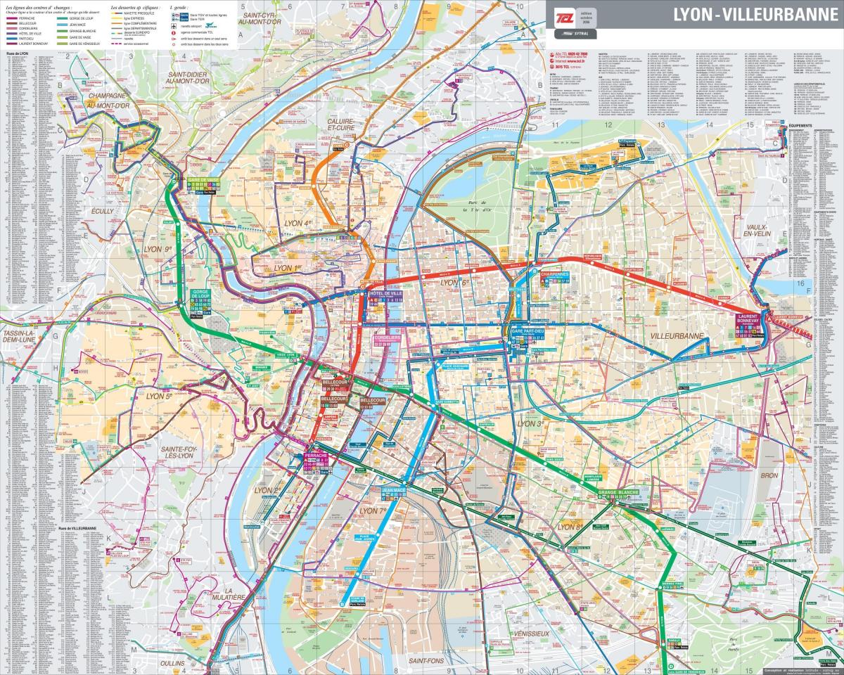 Lyon bus ruta ng mapa