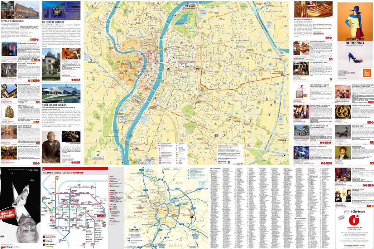 Lyon impormasyon ng turista mapa