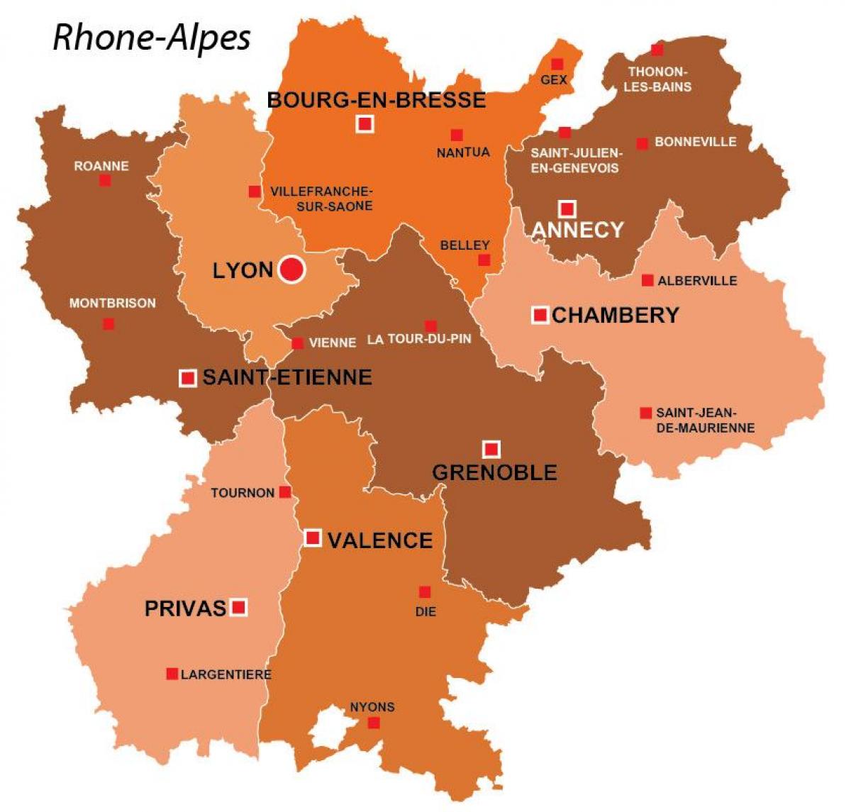 Lyon rehiyon ng france mapa