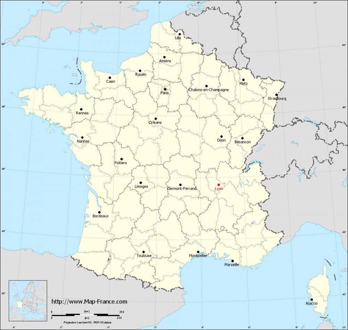 Lyon sa mapa