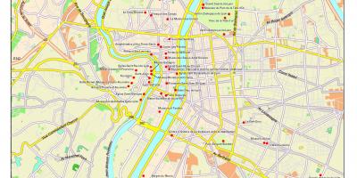 Lyon sa mga atraksyong panturista mapa