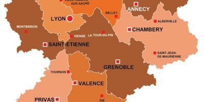 Lyon rehiyon ng france mapa